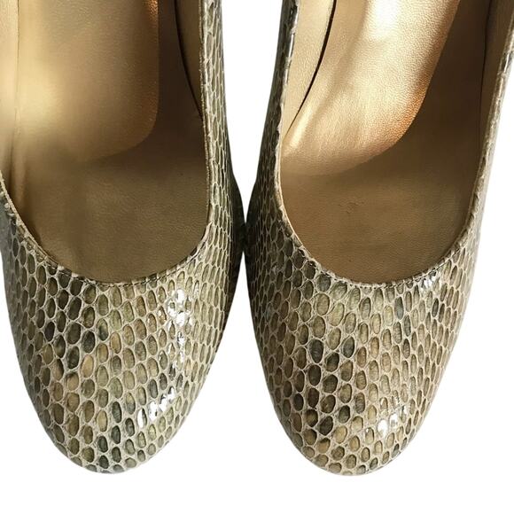 Stuart Weitzman Women's 8.5 N Leather Snakeskin Ultra High Heel Pumps Shoes - Picture 3 of 8